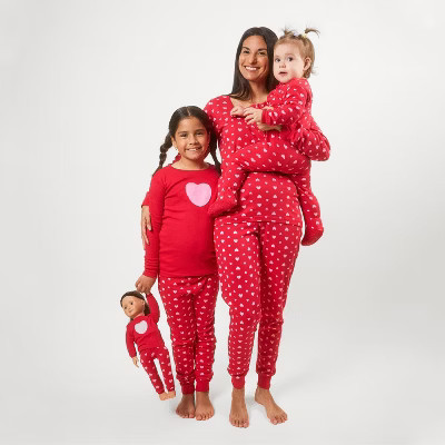 Leveret Footed Cotton Pajama Hearts 4 Year | Target