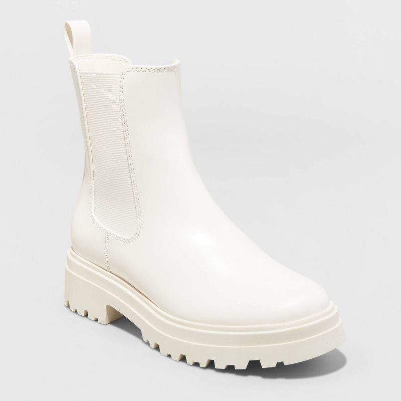 Women&#39;s Belle Chelsea Boots - A New Day&#8482; Off-White 8.5 | Target