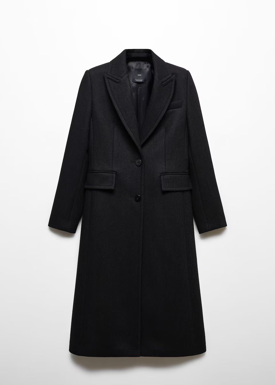 Wool coat with embossed lapels -  Women | Mango USA | MANGO (US)