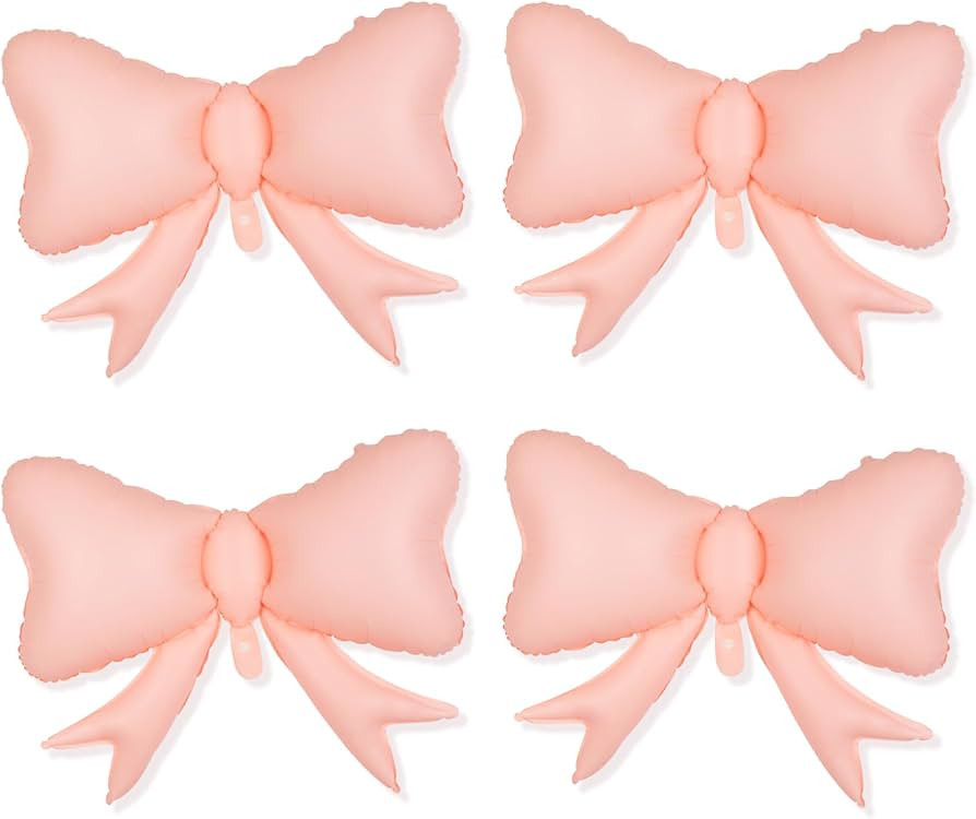 4Pcs Pink Bow Balloons Bow Birthday Decorations, Big Bow Decor Balloon Pink Party Decorations, Bo... | Amazon (US)