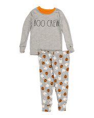 Little Girls Boo Crew Neck Hacci Sleep Set | Kids' Halloween | T.J.Maxx | TJ Maxx