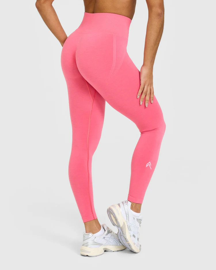 EffortlessLift™ Seamless Leggings with White Logo 
 Hot Girl Pink | Oner Active (UK / US)