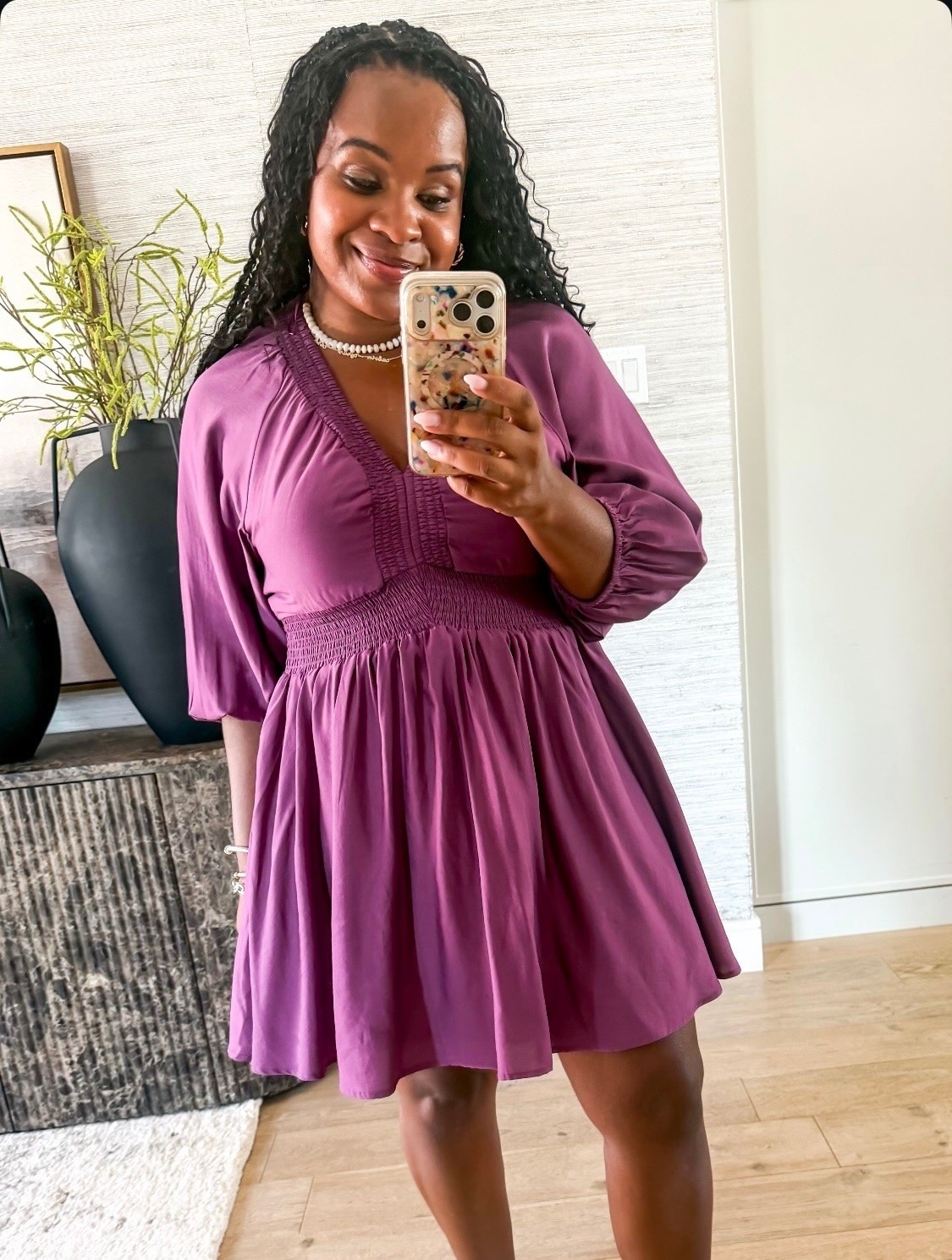 This dress is so flattering and I love the balloon sleeve! It is currently $21 💜 Obsessed with the smocked detailing and it has pockets! @Walmart

#LTKootd #LTKmomlife #LTKSaleAlert