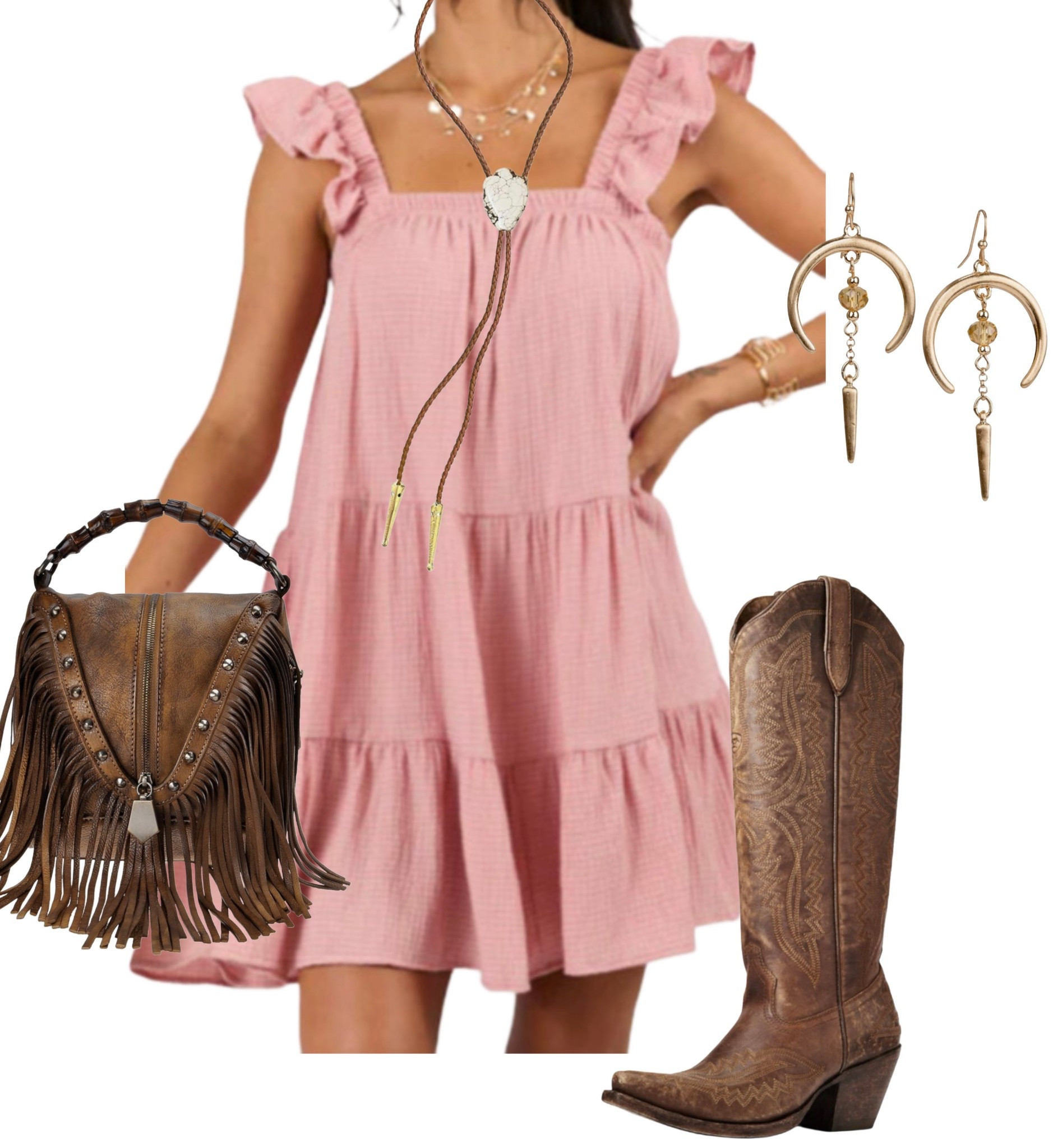 Dressy western style for summer! Dress is actually a romper! Code LORI to save on romper 

#LTKShoeCrush #LTKFestival #LTKStyleTip