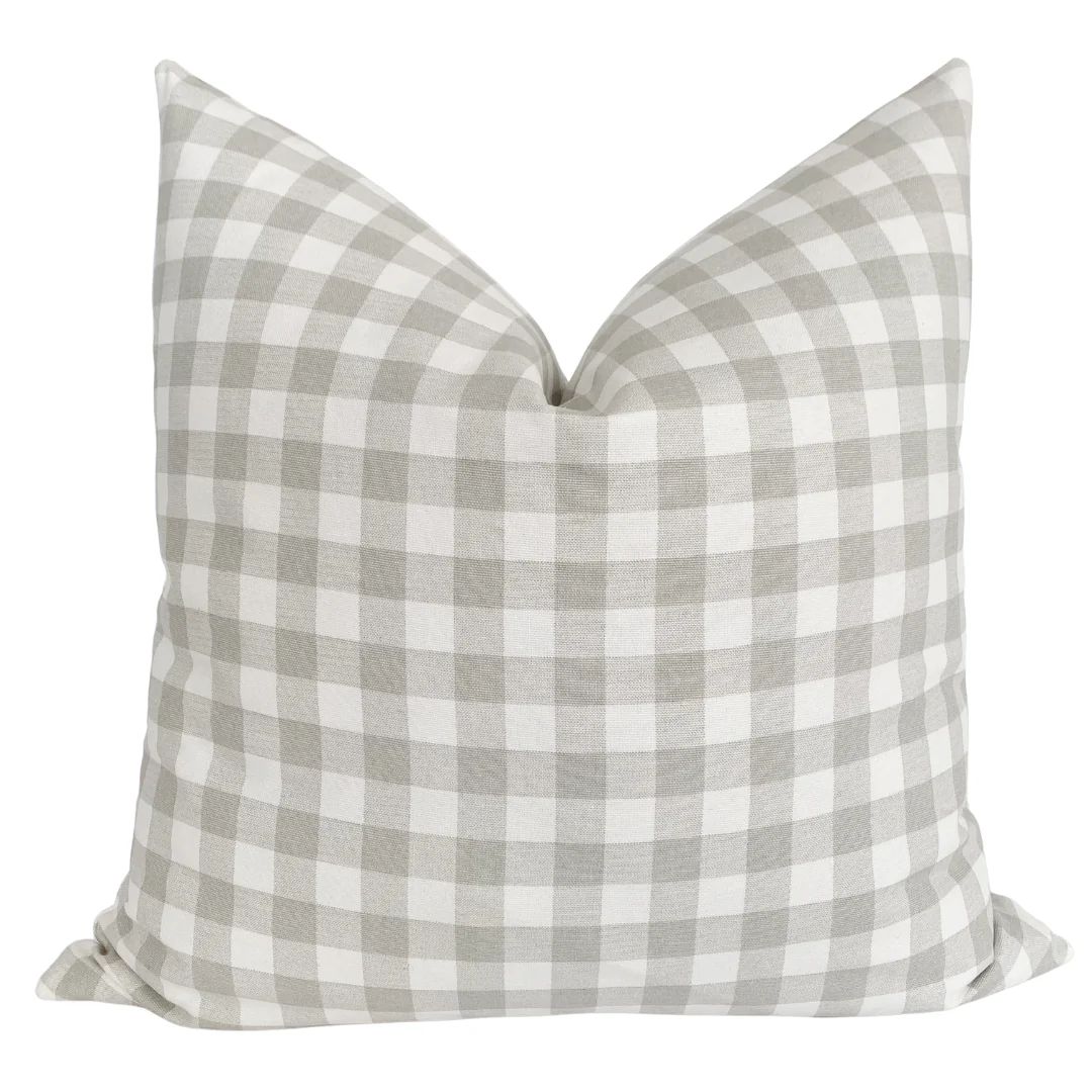 Check French Gray Pillow Cover | Hackner Home (US)