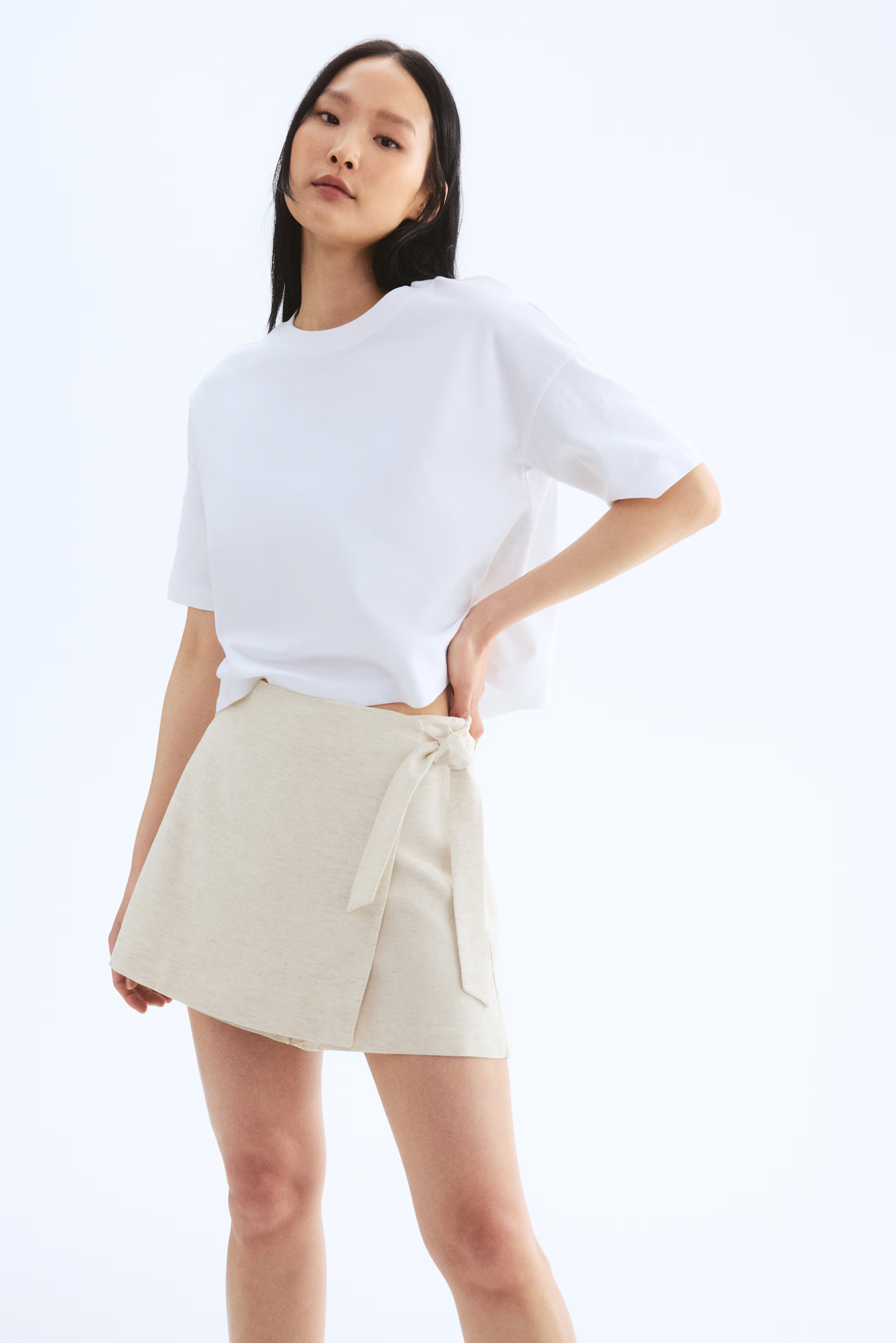 Linen-blend skort | H&M (UK, MY, IN, SG, PH, TW, HK)