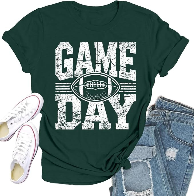 Womens Rugby Shirts Game Day Tshirt Cute Football Tee Tops | Amazon (US)