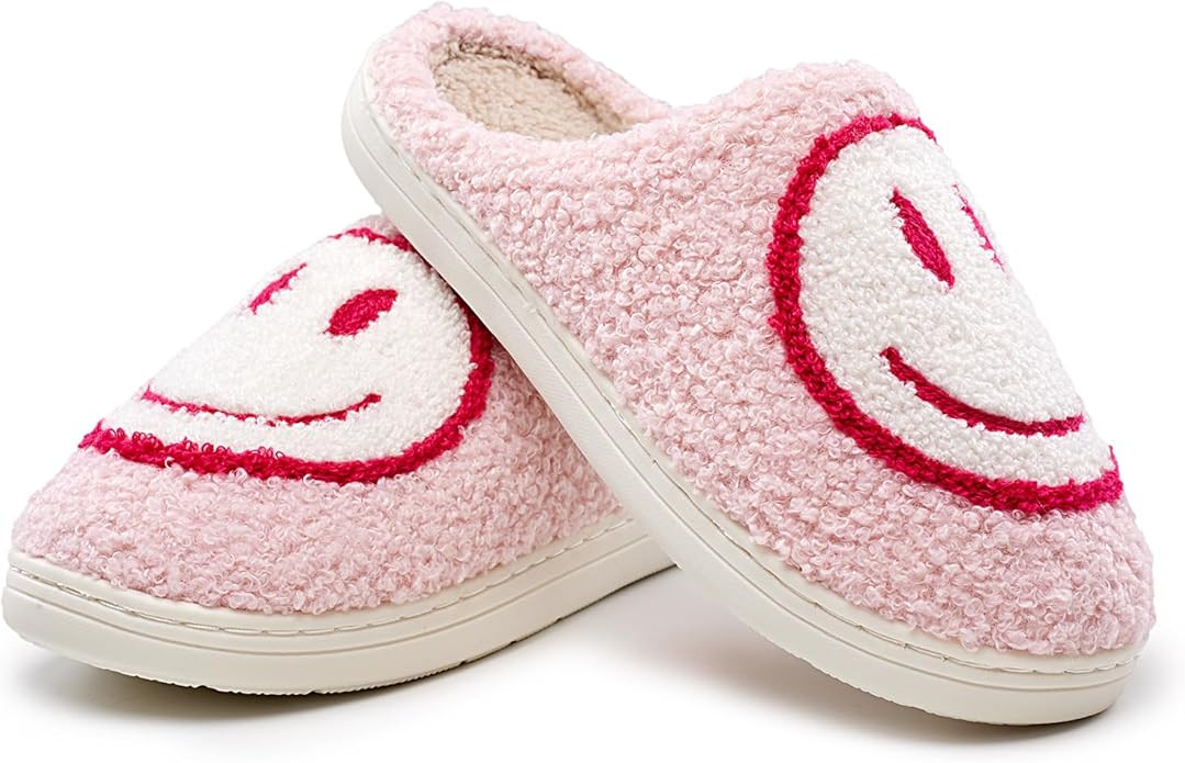 Doxwater Smile Face Slippers for Women and Men Comfy Warm Plush Slip-On House Slipper for Winter ... | Amazon (US)