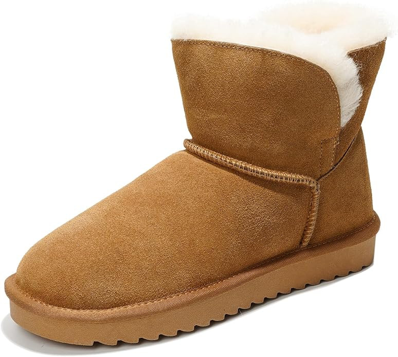 Project Cloud Genuine Leather Womens Boots - Natural Fur Lined Ankle Boots for Women with Memory ... | Amazon (US)