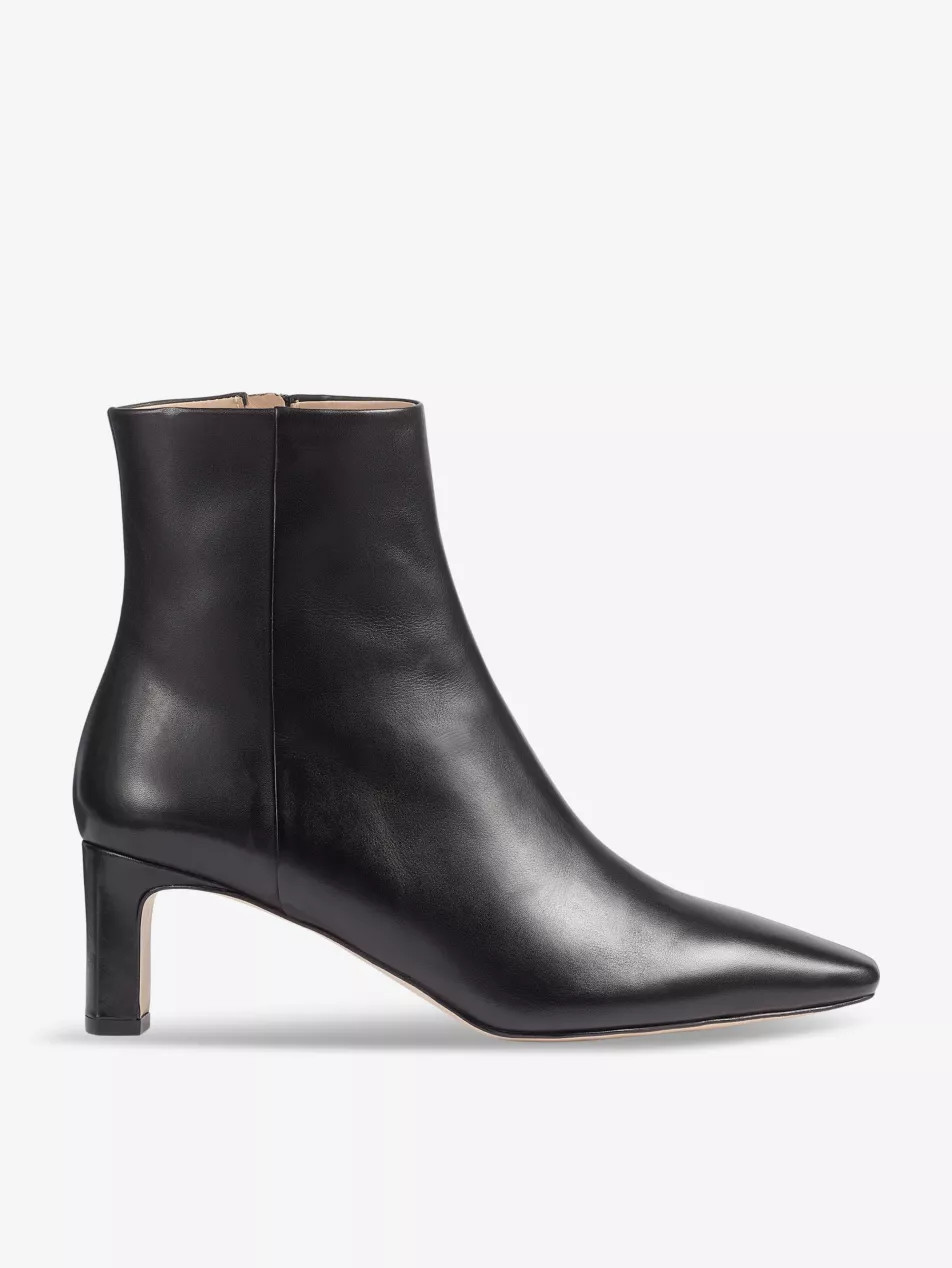 Margaux blunt-toe heeled leather ankle boots | Selfridges