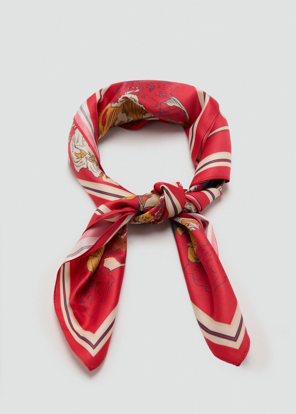 Floral satin scarf | Mango (US/MX/AU)