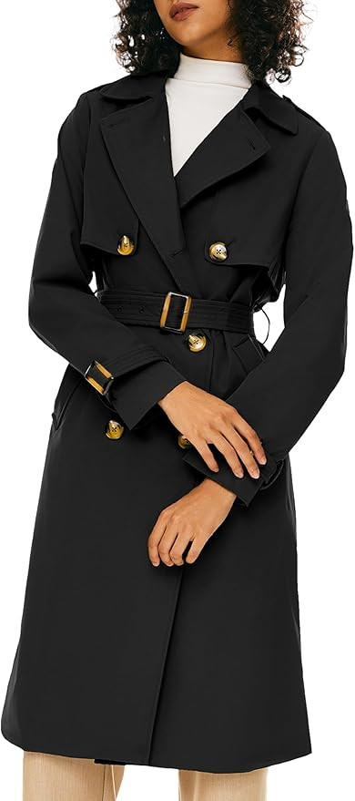 Orolay Women's 3/4 Length Double Breasted Trench Coat Lapel Jacket with Belt | Amazon (US)