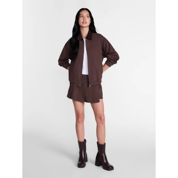 Madden NYC Women's Cotton Twill Bomber Jacket, Sizes XXS-XXL | Walmart (US)