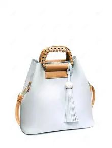 Tassel Wood Ball PU Leather Handbag | ZAFUL (Global)