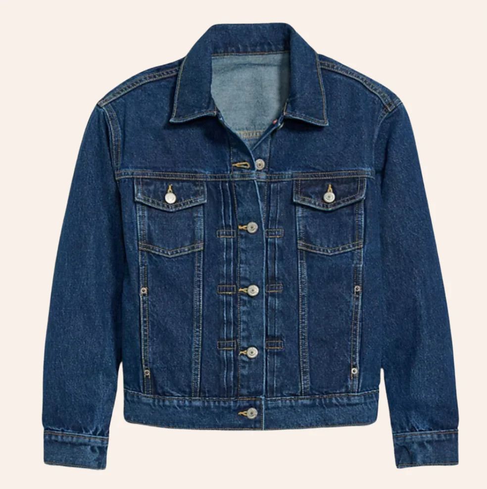 Women's Dark Wash Denim Jacket | Little Cottage Boutique