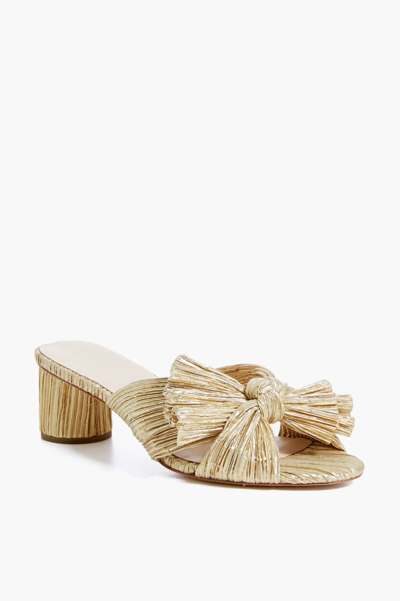 Gold Emilia Pleated Knot Mules 
                Loeffler Randall | Tuckernuck (US)