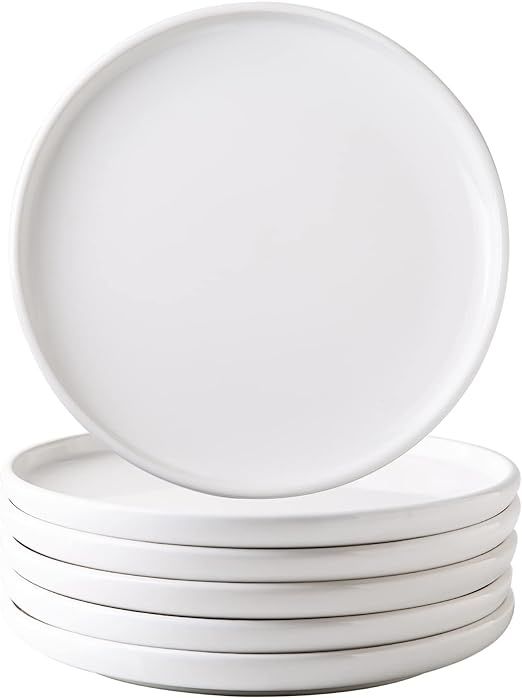 AmorArc Ceramic Plates Set of 6, 8.0 Inch Round Stoneware Salad Plates Use for Dessert, Salad, Ap... | Amazon (US)