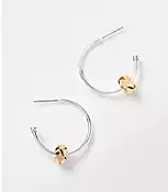 Mixed Metal Knot Hoop Earrings | LOFT
