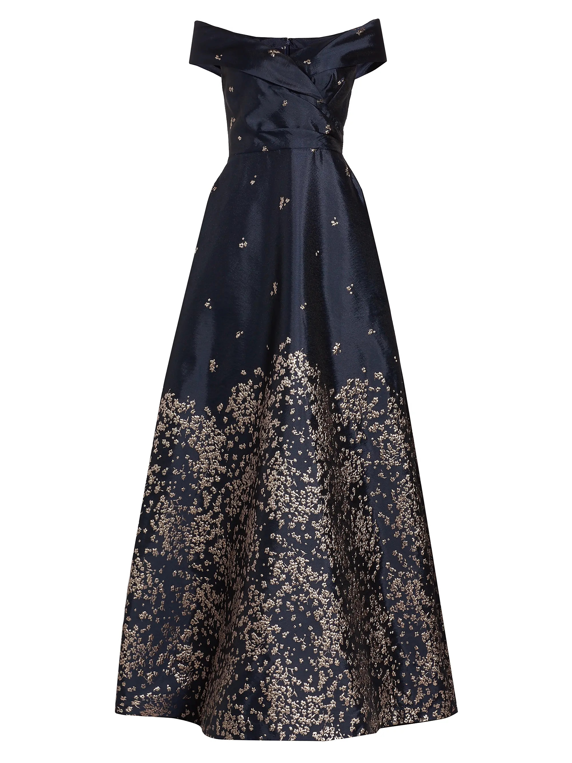 Embroidered Jacquard Off-The-Shoulder Gown | Saks Fifth Avenue