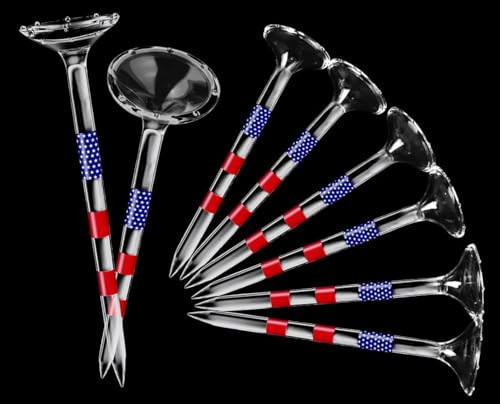 Golf Tees, Golf Tees 3 1/4'' Unbreakable Transparent Acrylic, Plastic Golf Tees Reduce Side Spin & Friction, Long Golf Tees Bulk with Big Cup & 8 Prongs Golf Accessories for Men 50 Pack | Amazon (US)