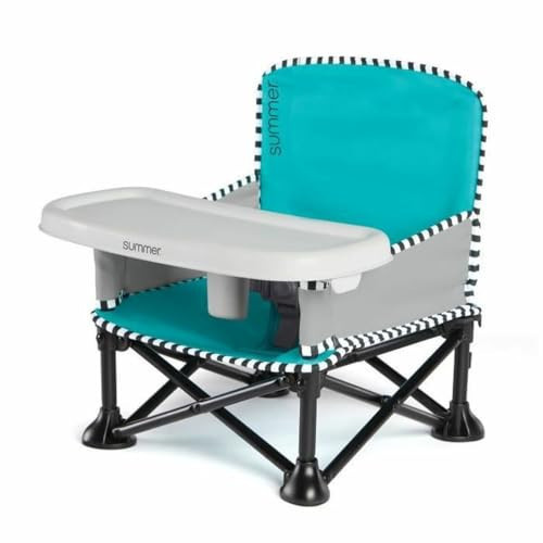 Summer by Bright Starts Pop 'N Sit Portable Booster Chair, Floor Seat, Indoor/Outdoor Use, Compact Fold, Aqua Sugar, 6 Mos - 3 Yrs | Amazon (US)