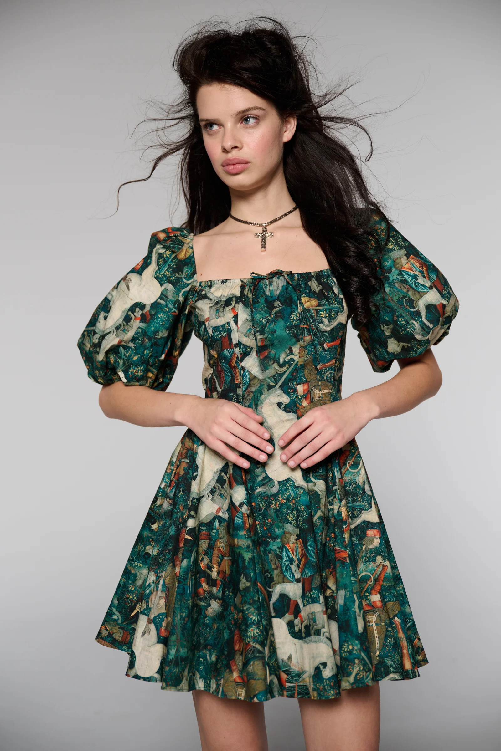 The Unicorn Defends Himself Mini Day Dress | Selkie Collection