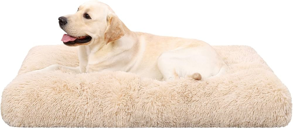 KSIIA Dog Crate Bed Washable Jumbo Dog Beds for Large Dogs Deluxe Plush Fluffy Comfy Thick Kennel... | Amazon (US)