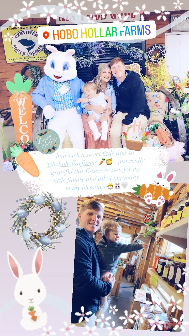 had such a sweet little time at @hobohollarfarms 🥕🍯 - just really grateful this Easter season for my little family and all of our many many blessings 🐣🐰🤍 

#LTKbaby #LTKSeasonal #LTKfamily