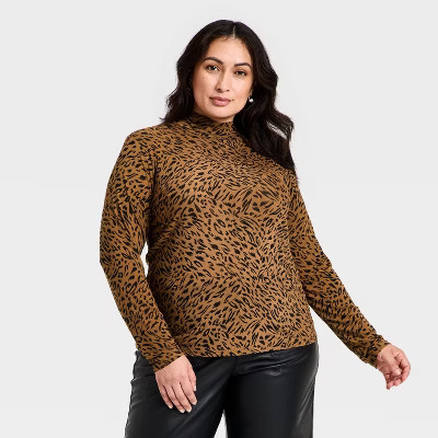 Women's Long Sleeve Mesh Turtleneck Top - A New Day™ | Target