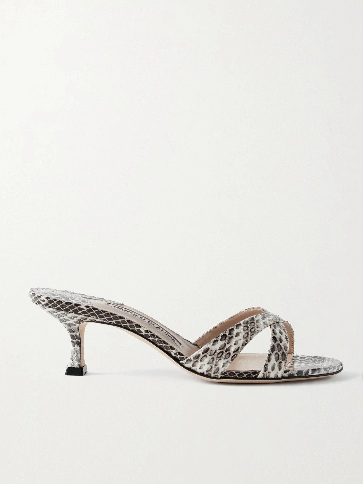 Manolo Blahnik - Callamu 50 Elaphe Mules - Animal print | NET-A-PORTER (US)