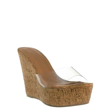Clear Platform Wedge Mule - Womens Cork Sandal | Walmart (US)