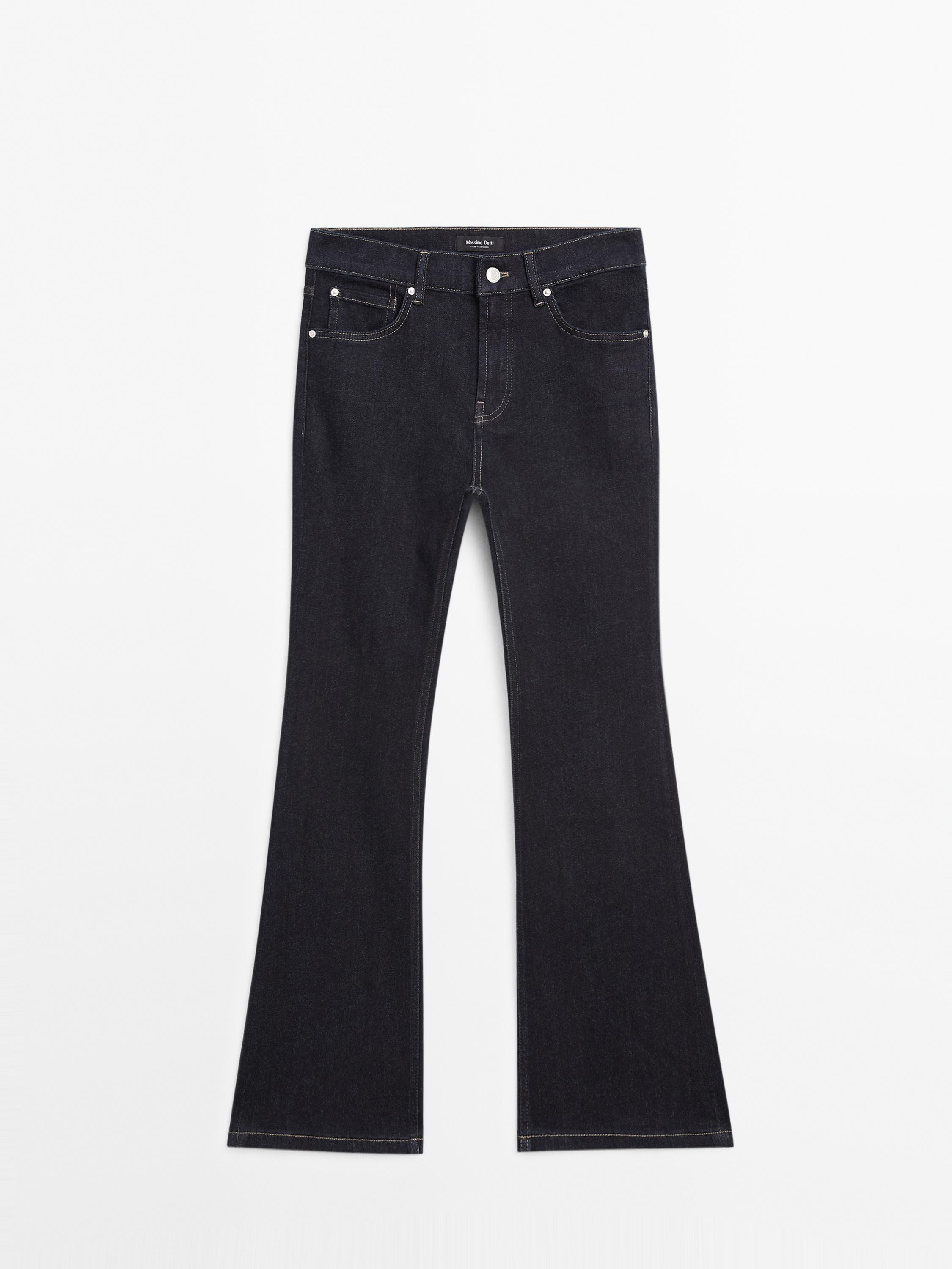High waist bell bottom skinny jeans | Massimo Dutti US