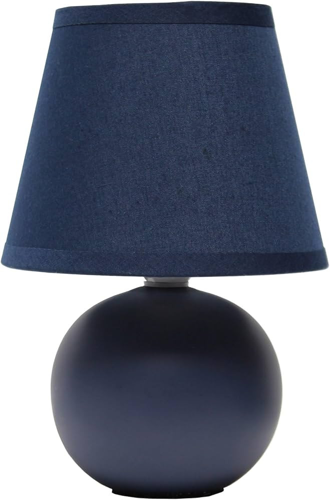 Simple Designs LT2008-BLU Mini Ceramic Globe Table Lamp with Matching Fabric Shade, Blue | Amazon (US)