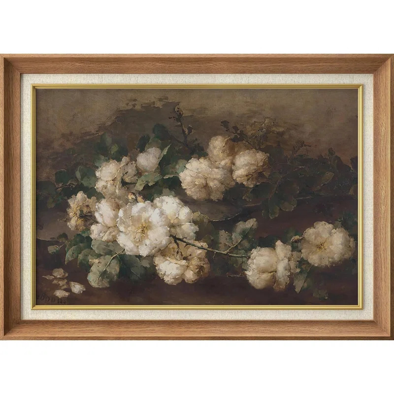 IDEA4WALL Vintage Garden Flower, White Floral Botanical Framed On Paper Print & Reviews | Wayfair | Wayfair North America
