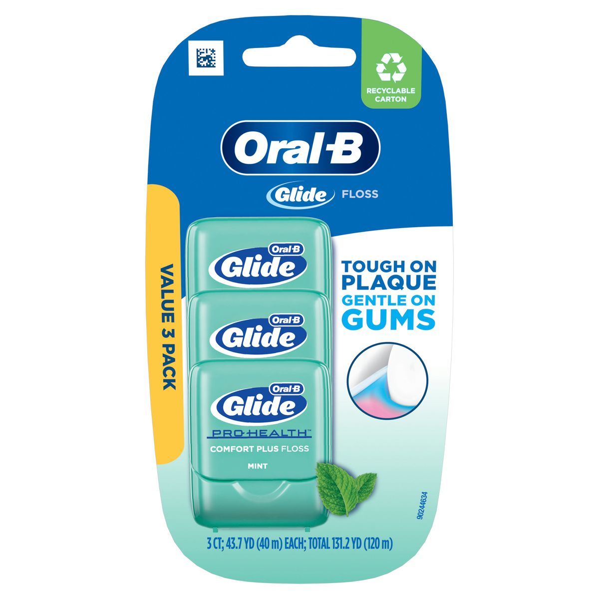 Oral-B Pro-Health Comfort Plus Dental Floss Mint - 3pk/40m | Target