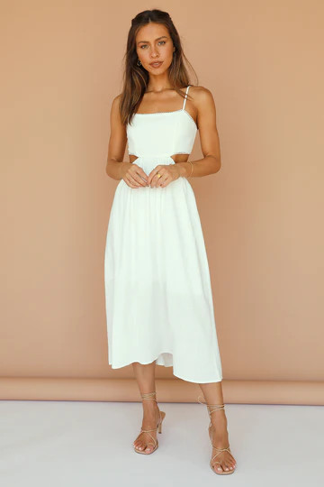Pearlescent Maxi Dress White | Fortunate One