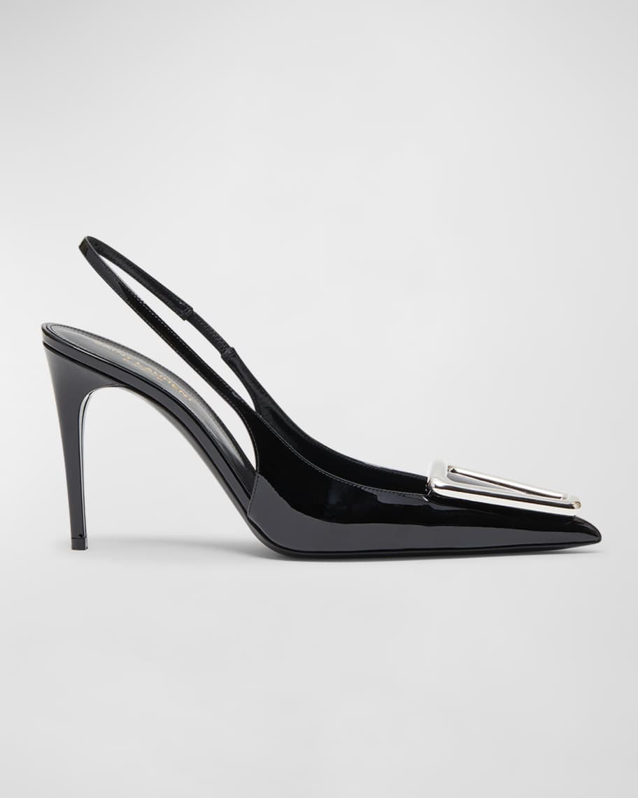 Saint Laurent Avenue Patent Leather Slingback Pumps | Neiman Marcus