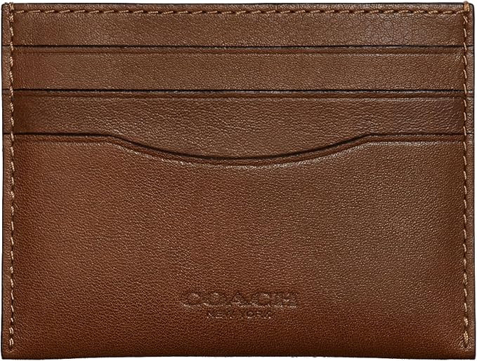 Coach Flat Card Case in Sport Calf, Saddle, 4" (L) x 3" (H) | Amazon (US)