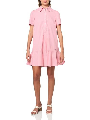 Tommy Hilfiger Women's Shirt Dress Dresses, Rosette/Bright White, 4 | Amazon (US)