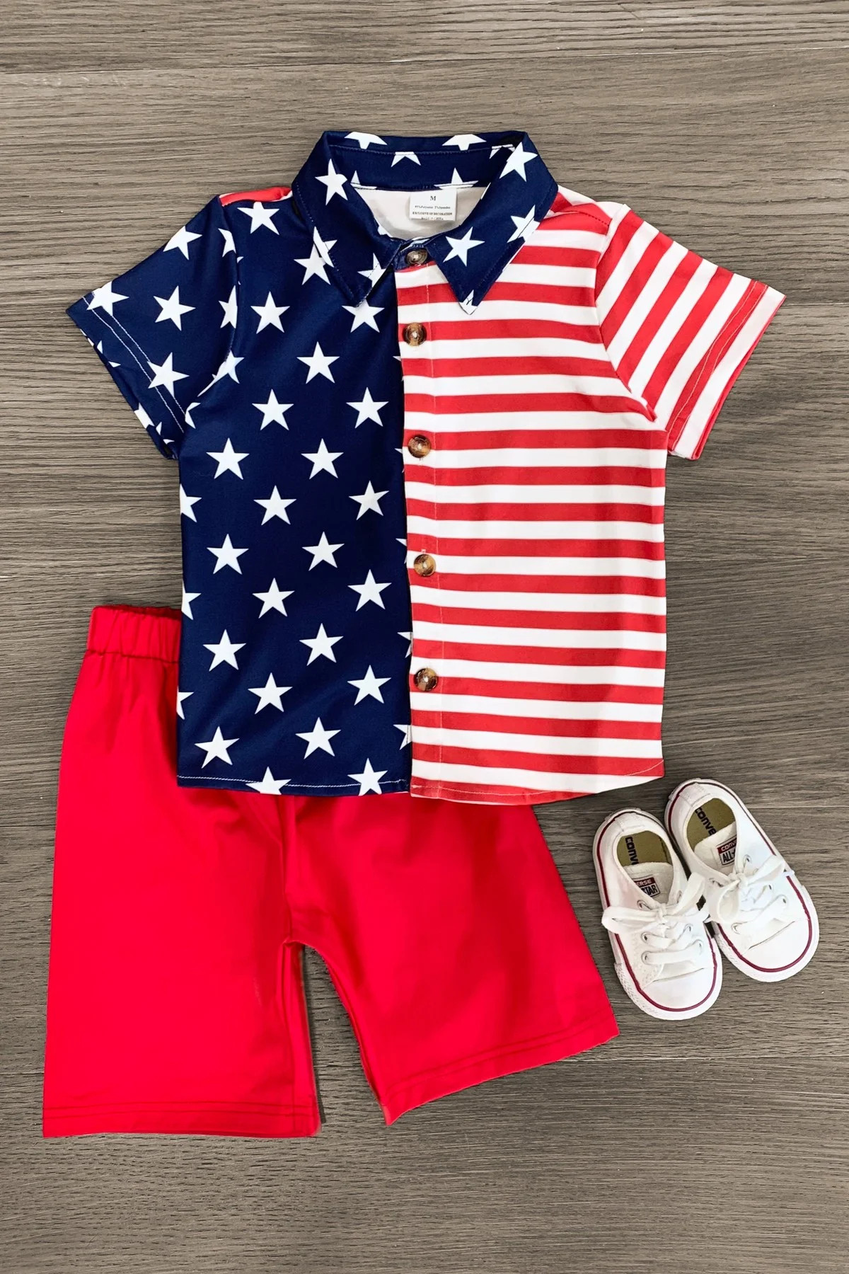 Patriotic American Flag Short Set | Sparkle In Pink