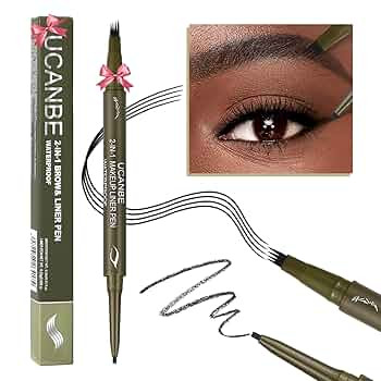 UCANBE Eyebrow Pen, Dual-Ended Eyebrow Pencil with 4-Fork-Tip & Gel Eyeliner for Women, Eye Brow ... | Amazon (US)