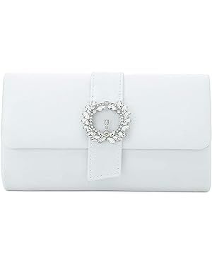 CHARMING TAILOR Evening Bag Diamantes Embellished Satin Clutch Purse for Woman Classy Party Handb... | Amazon (US)