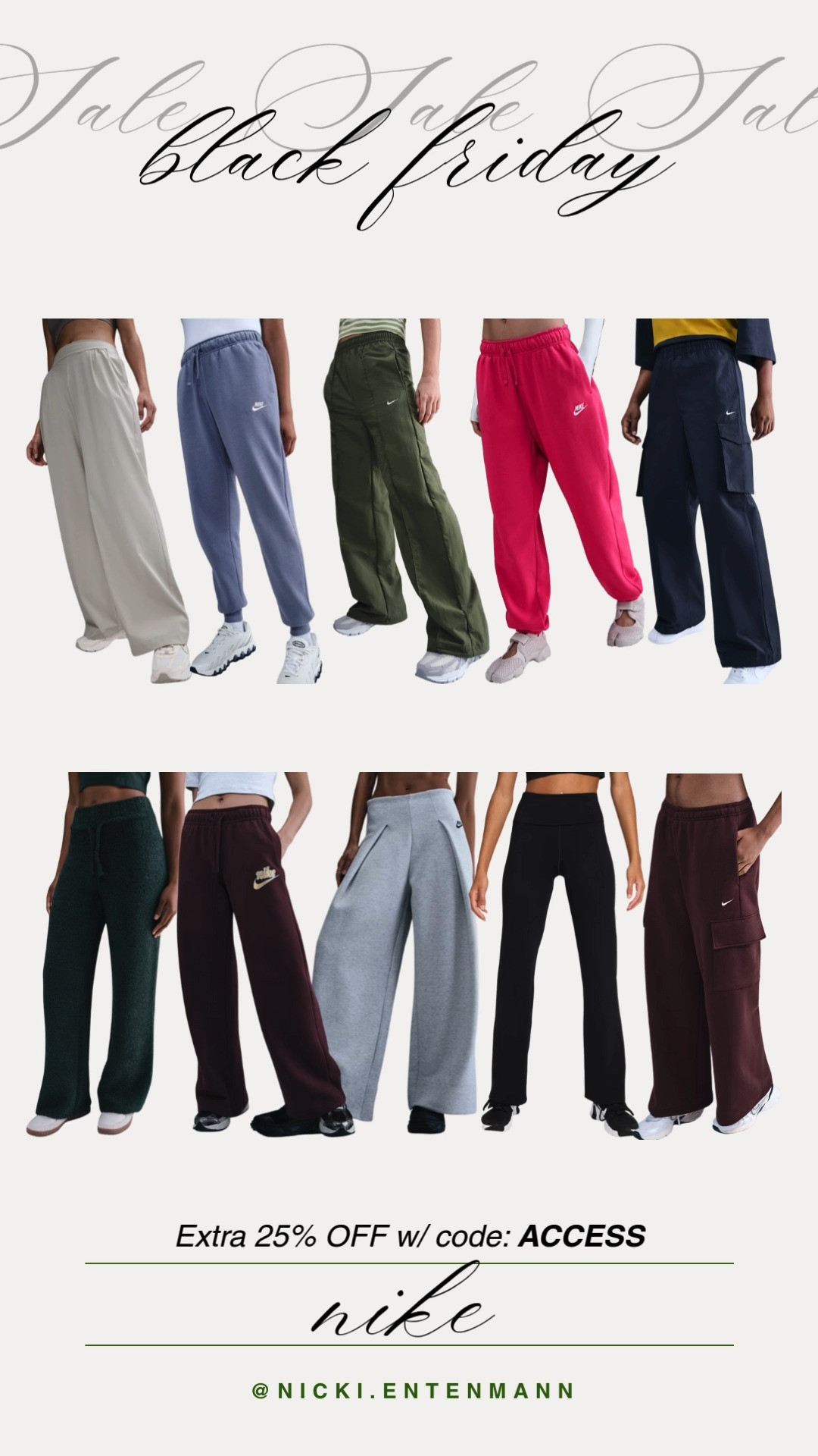 Everyday training gets a style upgrade with Nike Black Friday extra 25 percent off using code ACCESS, pants with snug fit, stretch, and seasonal colors for versatile performance commute ready.
#nike #blackfriday #accesscode #pants #athleisure #traininggear #leggings #workoutpants #fitnessfashion #shopnike
 

 #LTKCyberWeek #LTKootd #LTKSaleAlert