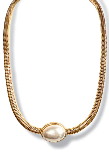 Out Of My League Pearl & Snake Chain Necklace | The Willow Tree