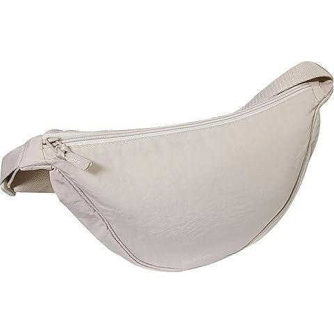 Fanny Pack Nylon Waist Pack for Women Men Crossbody Bag Everywhere Belt Waist Bag (Beige) | Amazon (US)