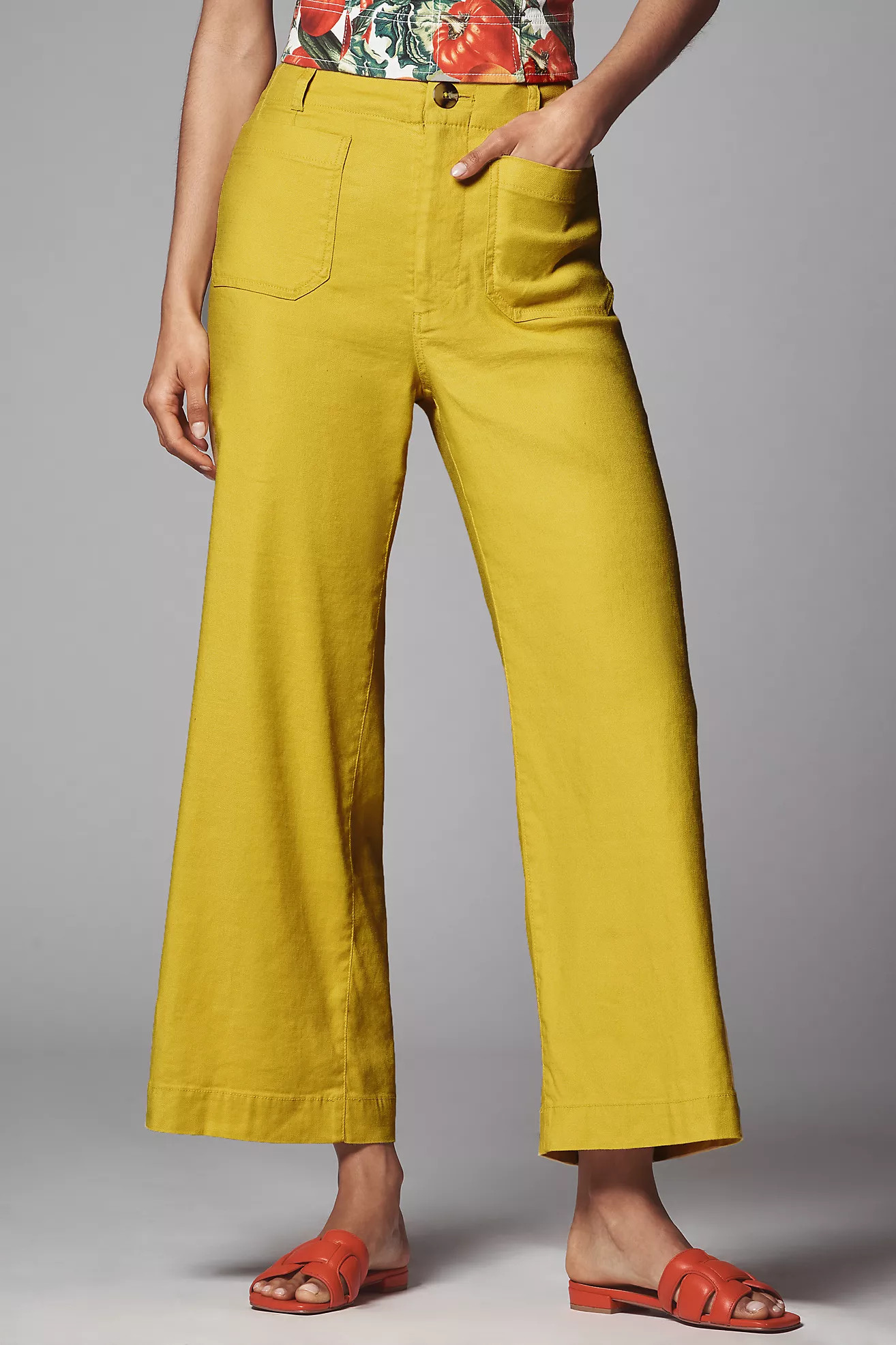 The Colette Cropped Wide-Leg Pants by Maeve: Linen Edition | Anthropologie (US)