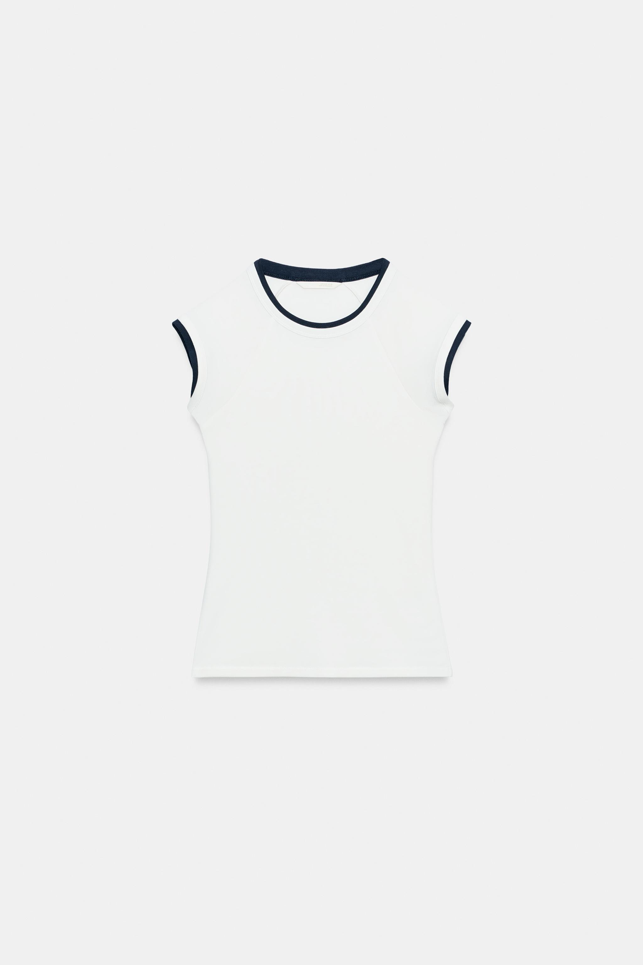 DOUBLE SHORT SLEEVE EFFECT T-SHIRT | Zara US