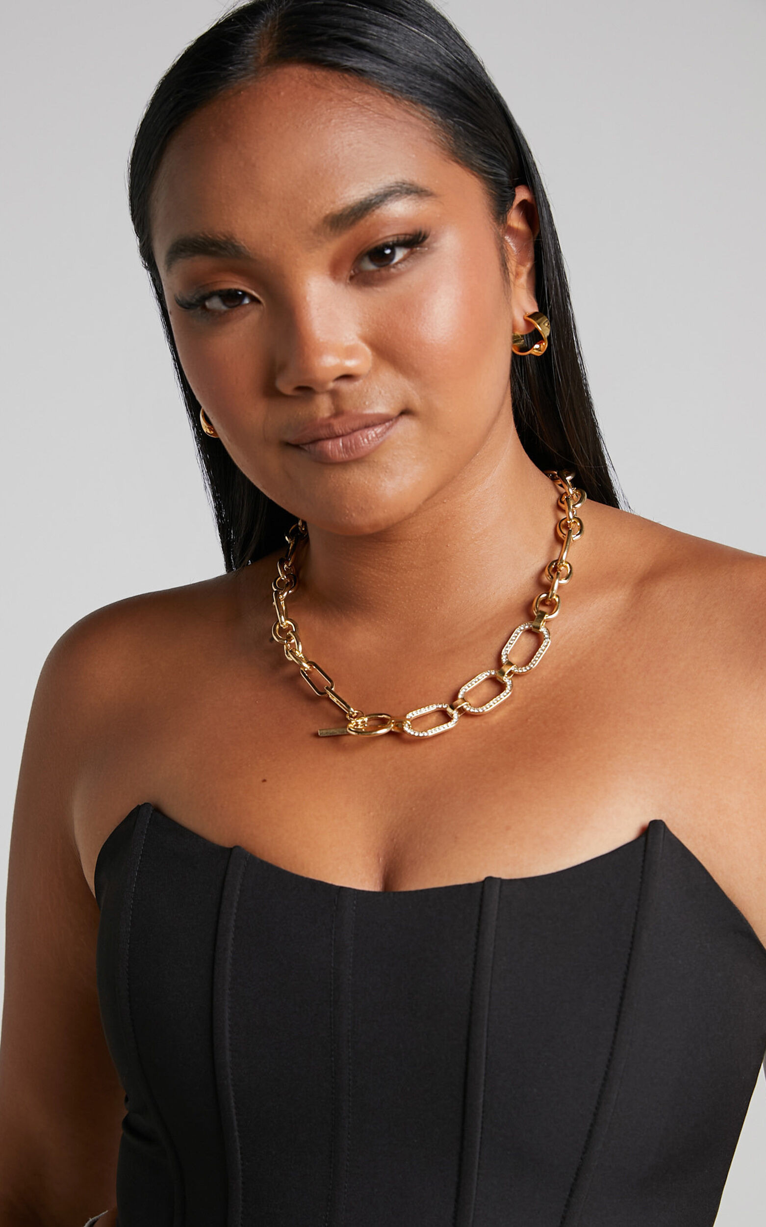 Herminia Mixed Chain Necklace in Gold | Showpo (US, UK & Europe)