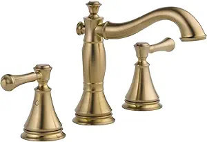 Delta Faucet Cassidy Widespread Bathroom Faucet 3 Hole, Gold Bathroom Faucet, Bathroom Sink Fauce... | Amazon (US)