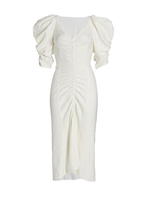 Timea Ruched Puff Sleeve Dress | Saks Fifth Avenue